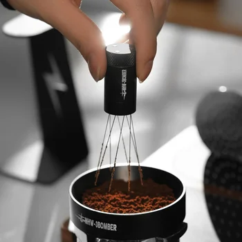 MHW-3BOMBER 에스프레소 커피 교반기, 6 여분 바늘, 마그네틱 흡수 스탠드, 바리스타 커피 교반 분배 도구, 2.0