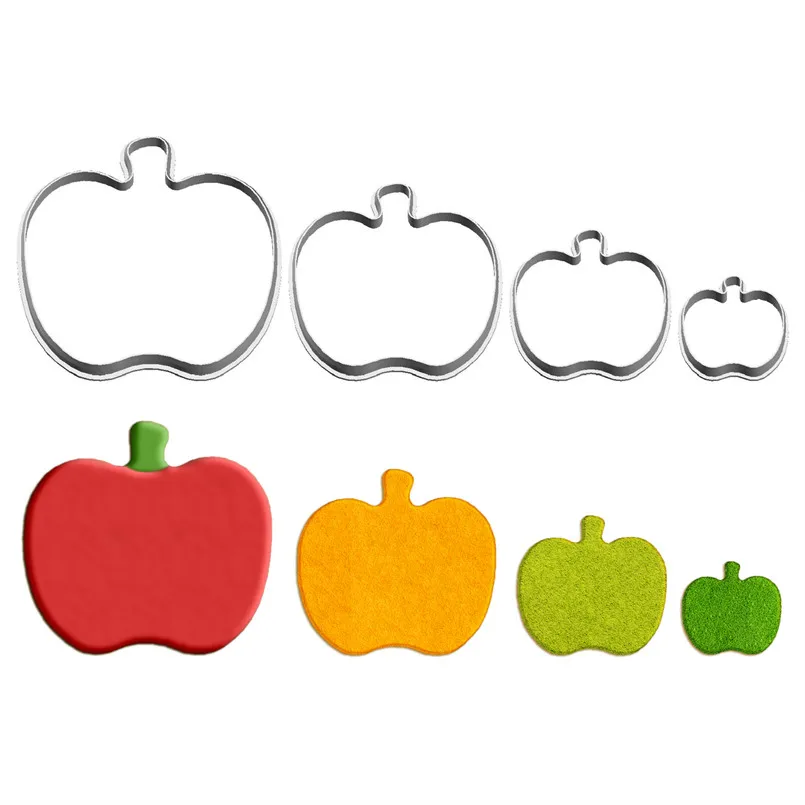 Four Specifications Cartoon Vegetables and Fruits,Big Apple,Plastic Molds,Cake Fondant Tool,Cookie Sushi and Fruit Cutters