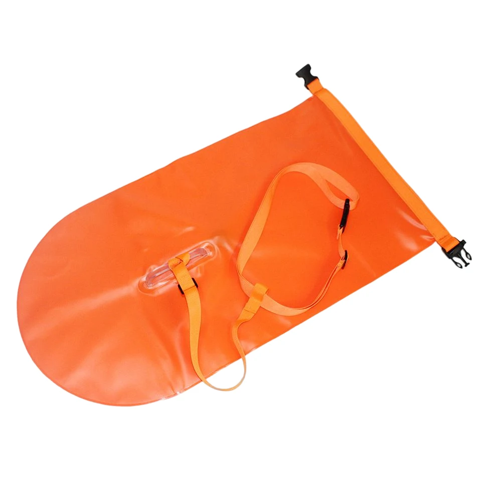 Inflatable Open Swimming Buoy Portable Tow Float Dry Bag PVC Clothing Wallet Storage with Waist Belt Outdoor Swimming Equipment