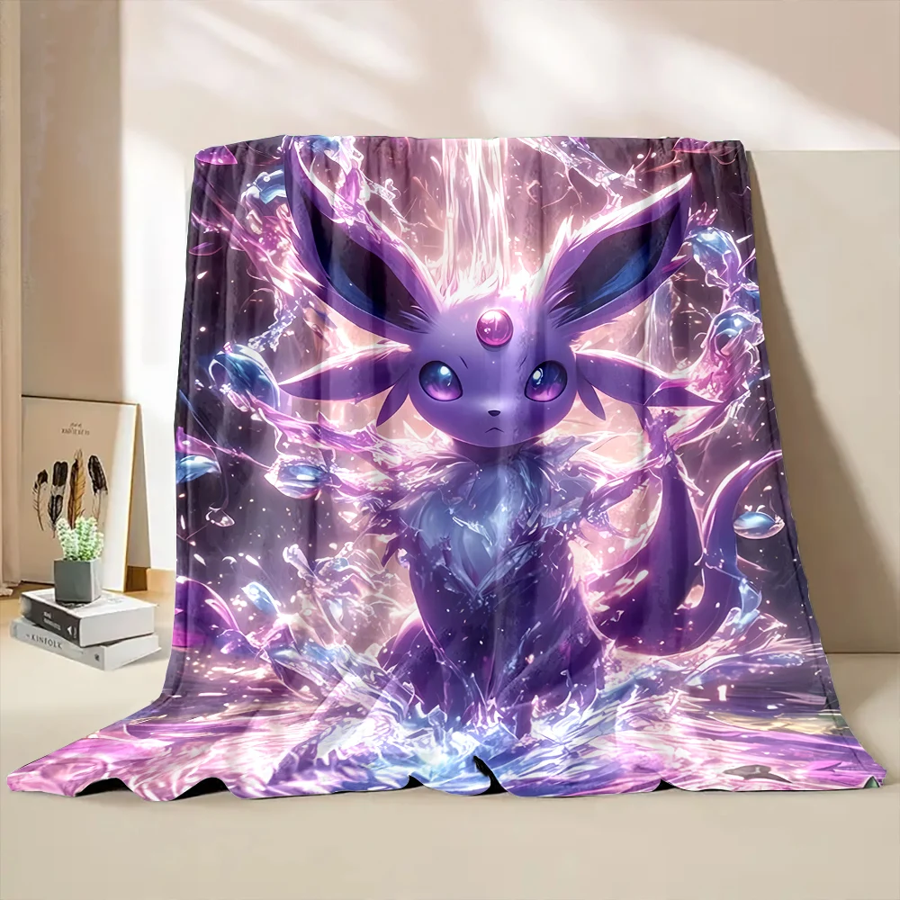 Pokemen Eevee Cartoon Umbreon Flannel Blanket Figures Home Sofa Lunch Break Blanket Children Student Christmas Kids Gift welding protective blanket,fire blanket,fiberglass fire blanket,thermal blanket