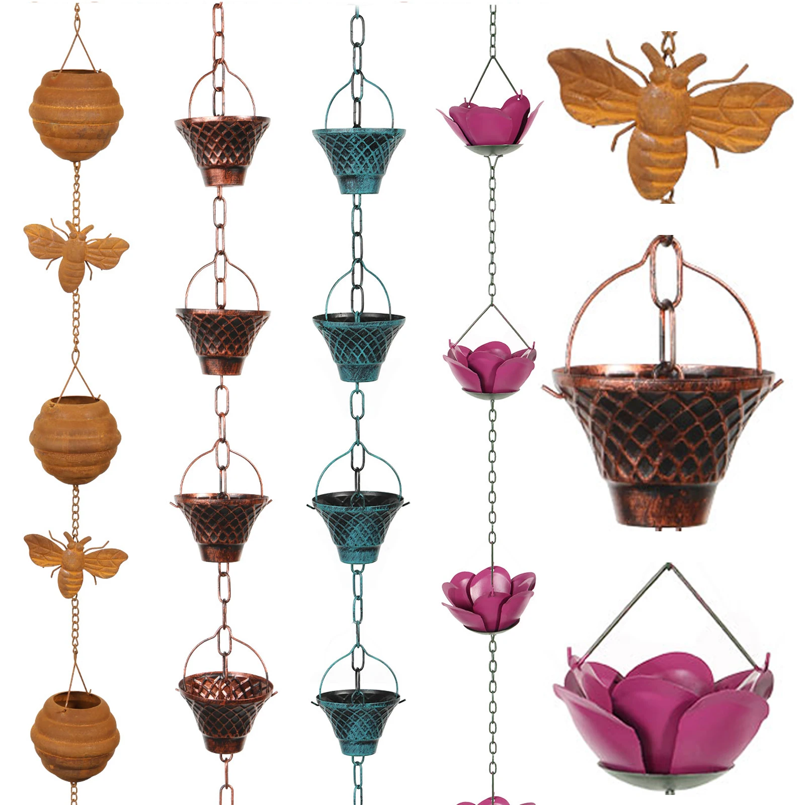 Decorative Metal Rain Chain Downspout 1