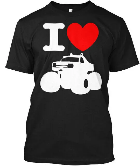 I Love Monster Trucks Premium Truck Car T Shirt Maniche Lunghe O Corte