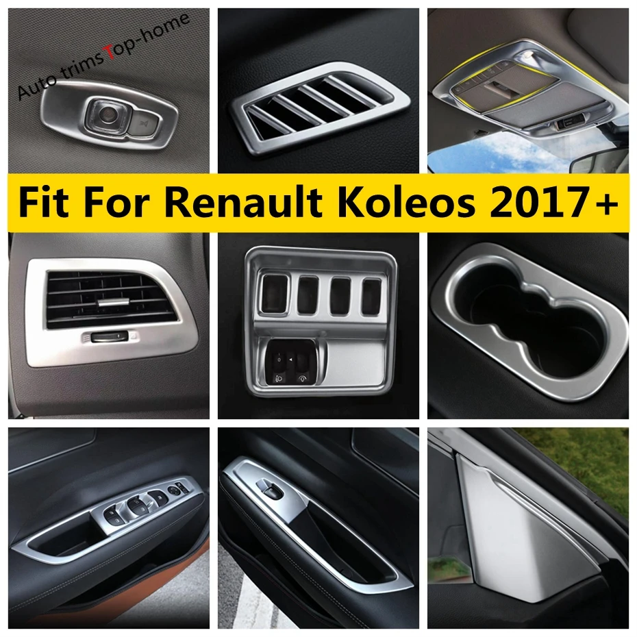 

For Renault Koleos 2017 - 2022 Lights Control Button / Air Conditioner Outlet / Window Lift Switch / Water Cup Holder Cover Trim