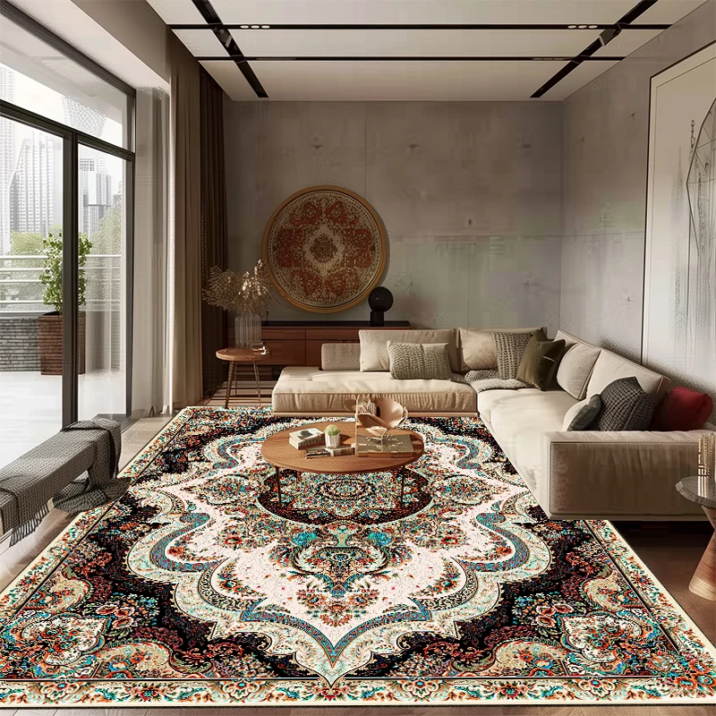Persian Carpet Large Area Living Room Decoration Home Mat Comfortable Soft Bedroom Bedside Rug Non-slip Washable Lounge Rug 4