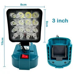 Cordless LED Lantern and Emergency Flashlight for Outdoor and Camping Use (3 inch For Makita)