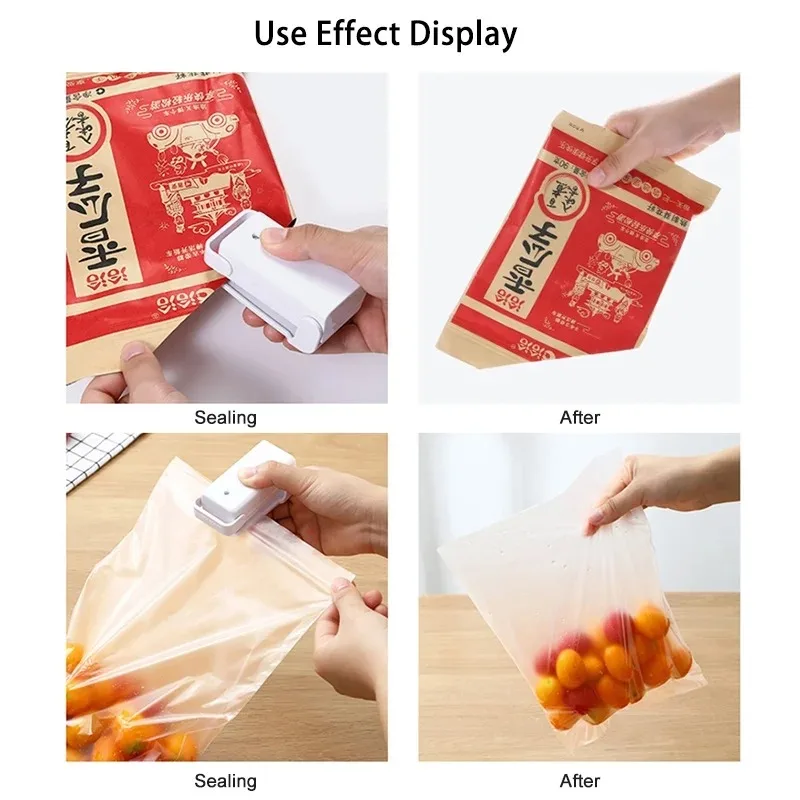 1/3pcs Portable Mini Sealing Machine Snack Food Bag Plastic Sealing Machine Home Hand Pressure Heat Kitchen Tool