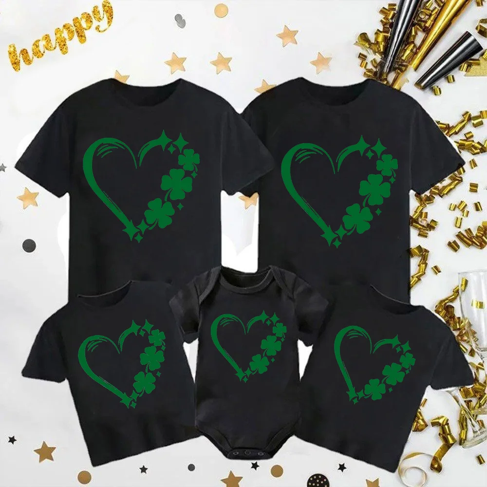 1pcs Saint Patrick’s Day Family Look Outfits Clothing Gift Clothes St. Patrick's Day T Shirt Short Sleeve Boy Girl Clothes 2