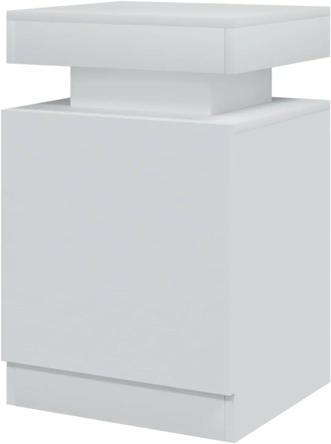 Nightstand Set of 2 with LED Lights, Night Stand with Storage Cabinet for Bedroom, Bedside Table with LED, White