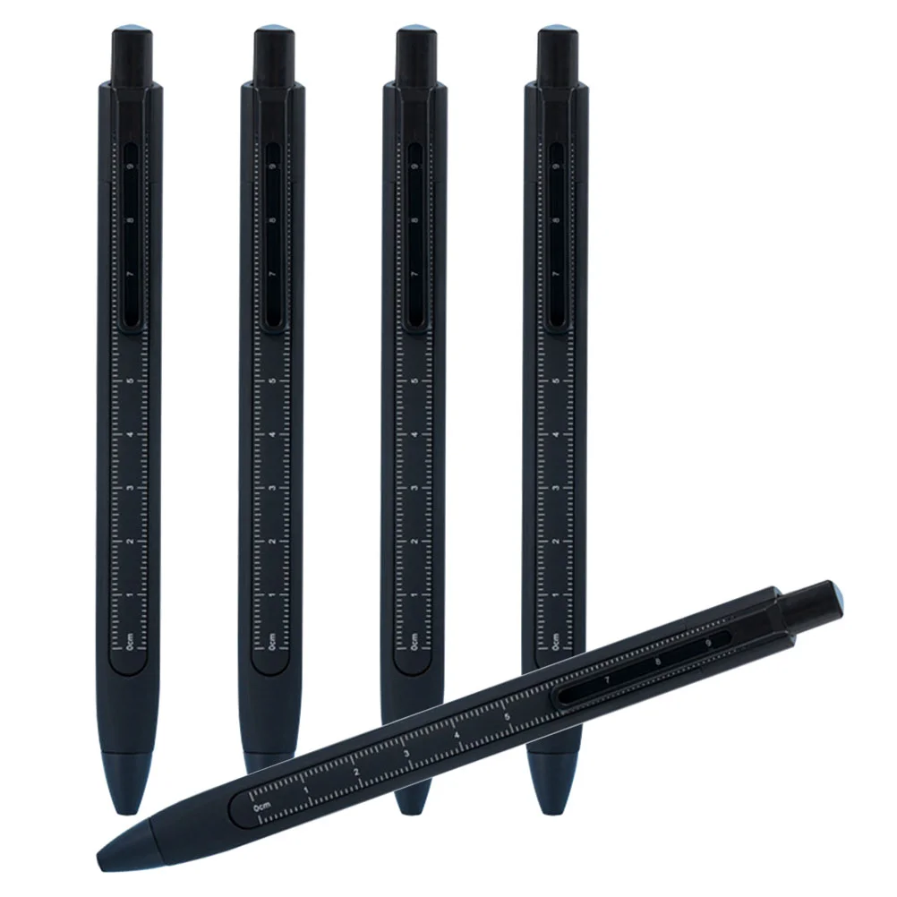 

5Pcs Portable Gel Pen Ruler Designed Writing Pens Student Signature Pens