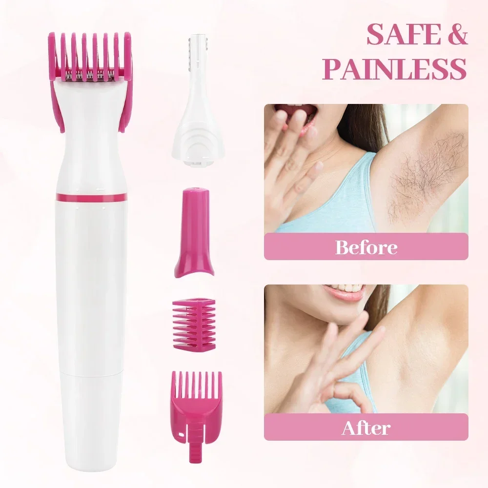 5 In 1 Body Hair Remover Epilator Trimmer Electric Facial Lipstick Shape Hair Removal Portable Women Painless Razor Shaver Tool 3