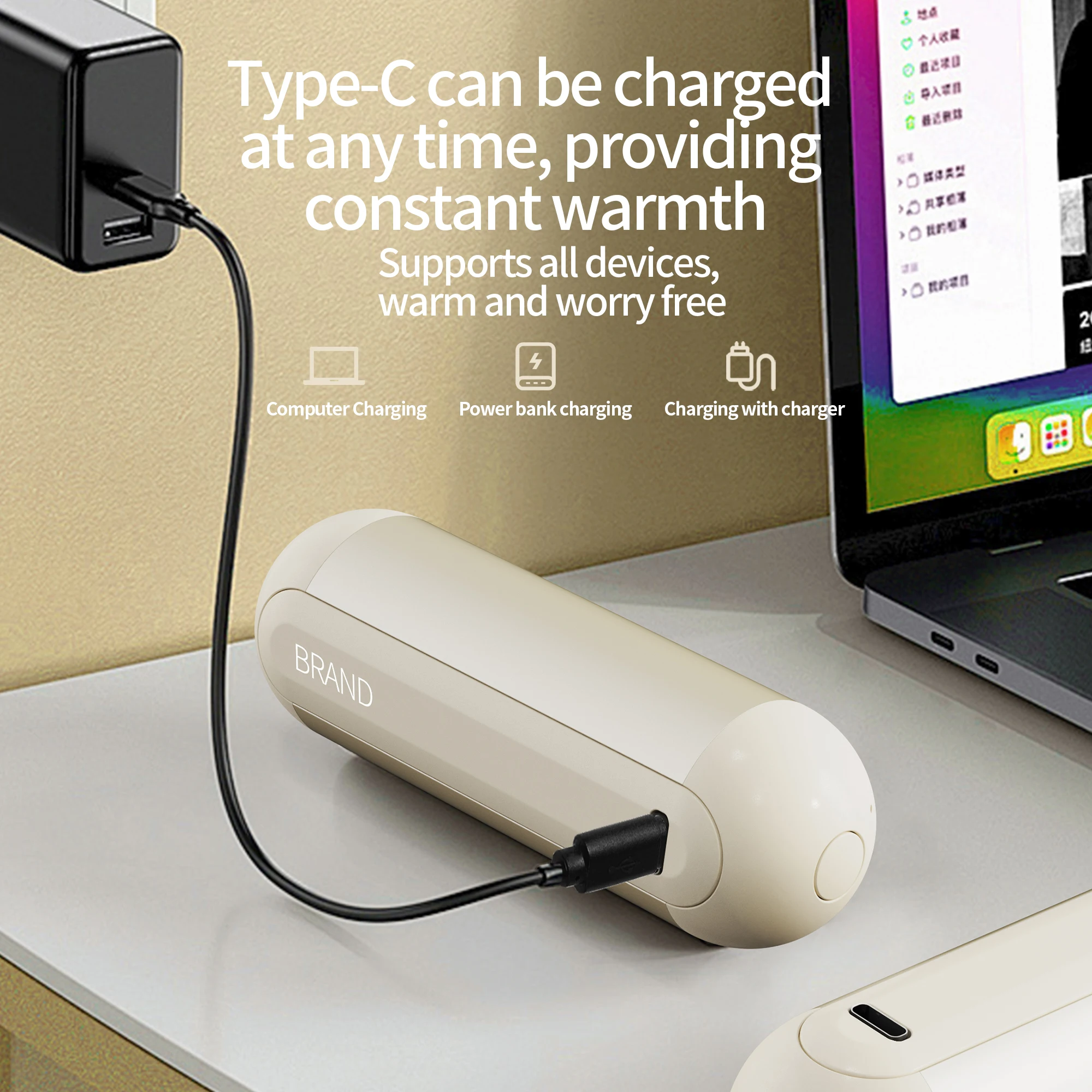 Hand Warmers Rechargeable 2 Pack Magnetic 3 Settings Fast Heating Electric Portable Pocket Heater for Women Men Outdoor Camping