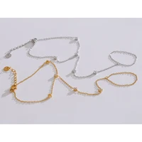 Yhpup Trendy Stainless Steel Zircon Beads Back of Hand Chain Finger Bracelet Fashion Chic Sexy Jewelry Waterproof Wholesale Gift - Image 4