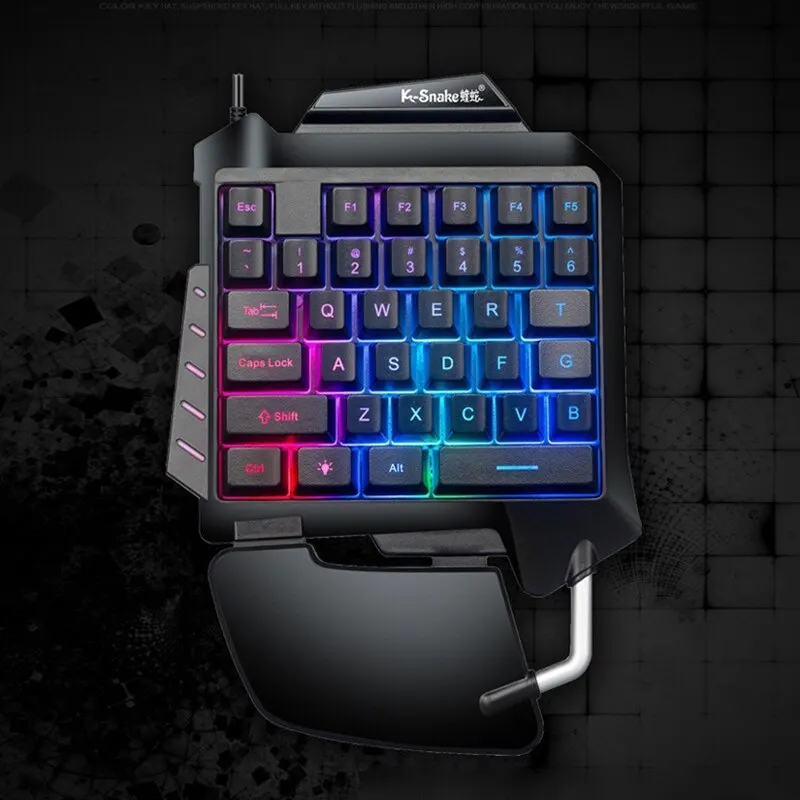 한 손으로 치킨 게임 기계식 키보드, USB 유선 게임, 휴대용 인체 공학적 LED 백라이트, 미니 PC 키보드, PS4 Xbox용