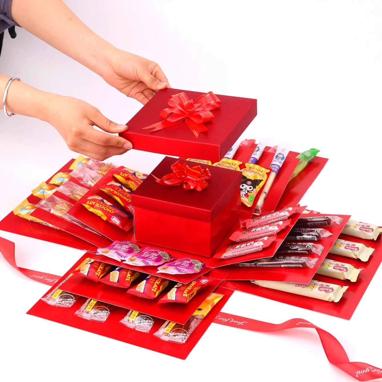 Valentinstag Geburtstag Hochzeit Jahrestag Geschenke Überraschung Explosion Box handgemachte zusammengebaute Snack Geschenkbox für DIY Weihnachten