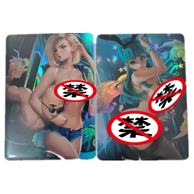 2 Pz/Set Anime Dragon Ball Android No. 18 Bulma Sexy Card Nude Card Toy Model Birthday Gift Comic Collection Card