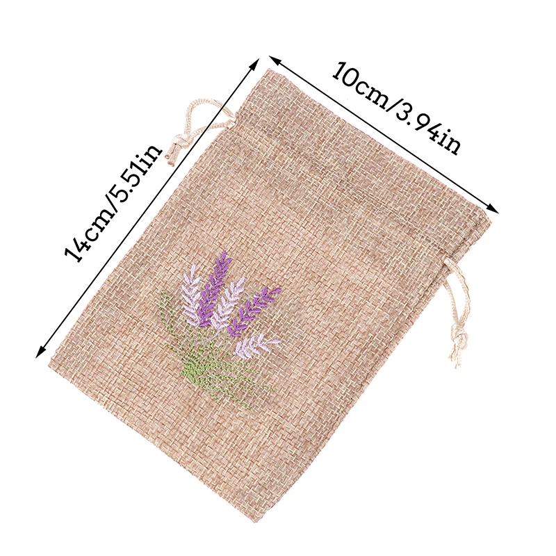 1PCS Reusable Aromatherapy Drawstring Bag Dry Flower Aroma Bags Cotton Jute Seeds Bags Embroidery Lavender Pouches