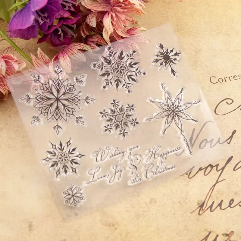 Christmas snow flake Transparent Clear Silicone Stamp/Seal DIY scrapbooking Making photo album Decorative clear stamp sheets clear stamps clear rubber stamps christmas cutting dies and stamps