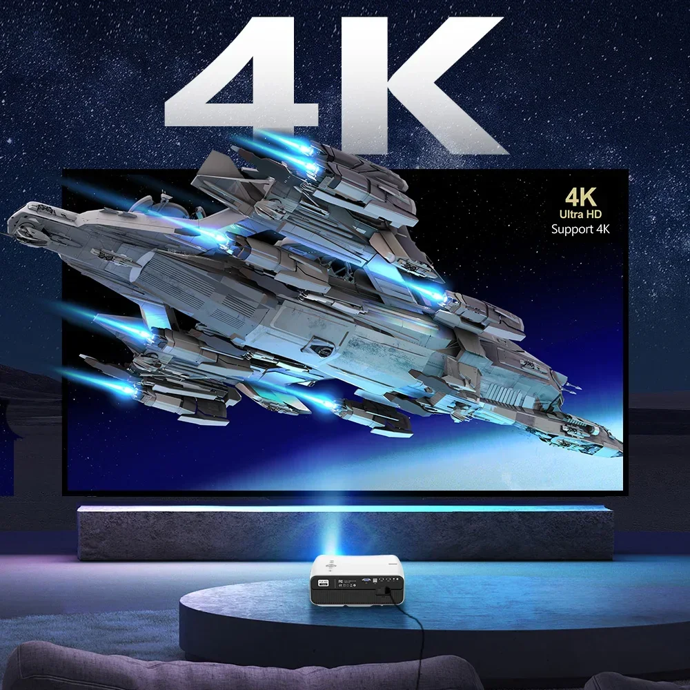 신형 3200ANSI 4K 프로젝터 안드로이드 14 넷플릭스 라이선스 구글 TV 홈 시네마 1080P 2.4+5G WiFi 6 휴대용 비디오 레이저 프로젝터
