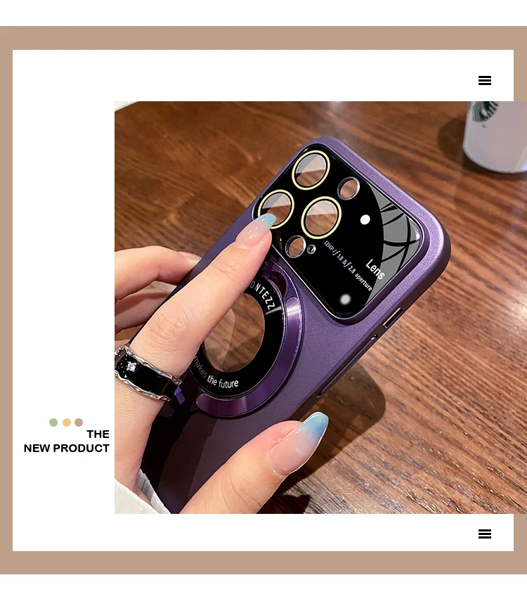 Magsafe – coque de téléphone mince et mate avec support PC, étui de protection d'objectif en verre pour iPhone 15 14 13 12 11 Pro Max Plus_voghion.com