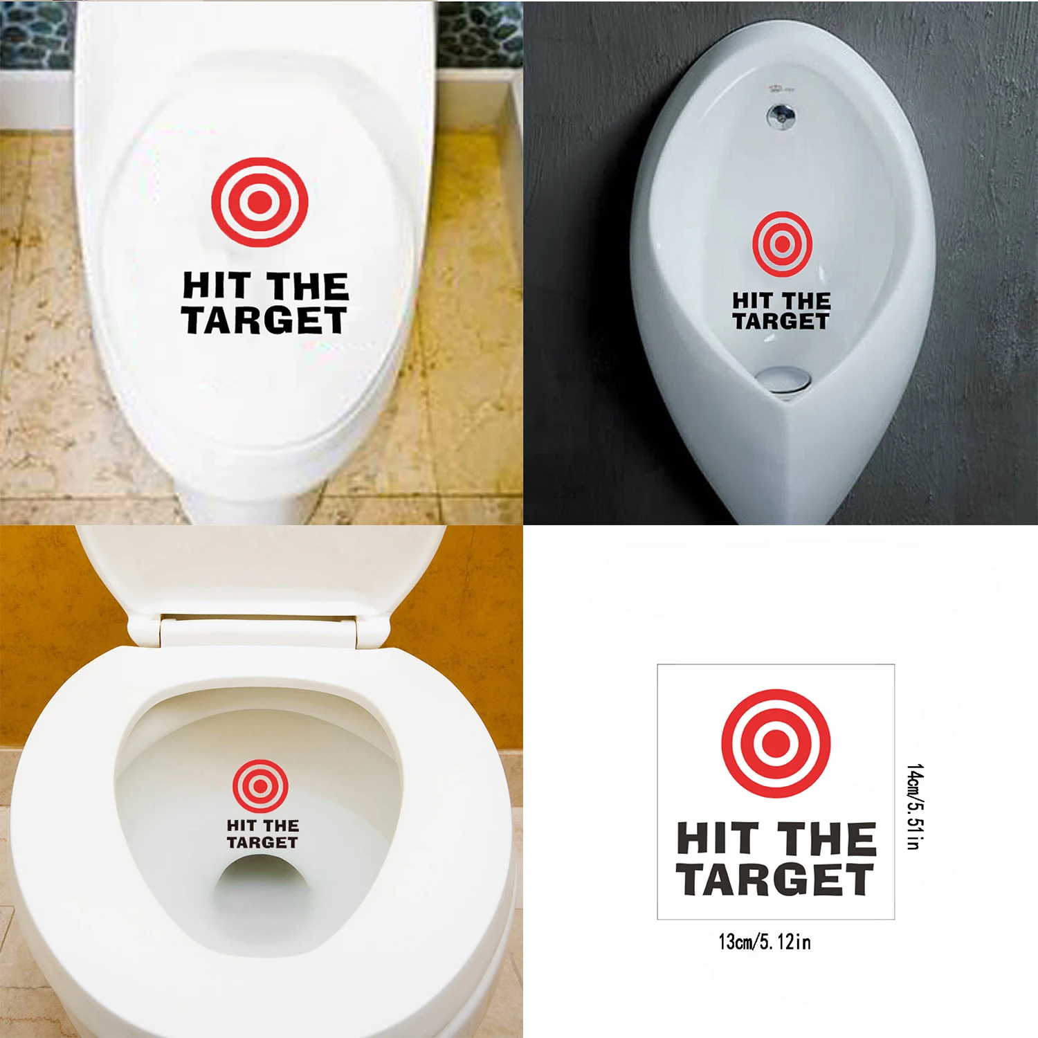 1PC Creative Hit The Target Toilet Stickers Home Decoration Wall Decals Mural Art Poster PVC Sticker on The Wall Toilet