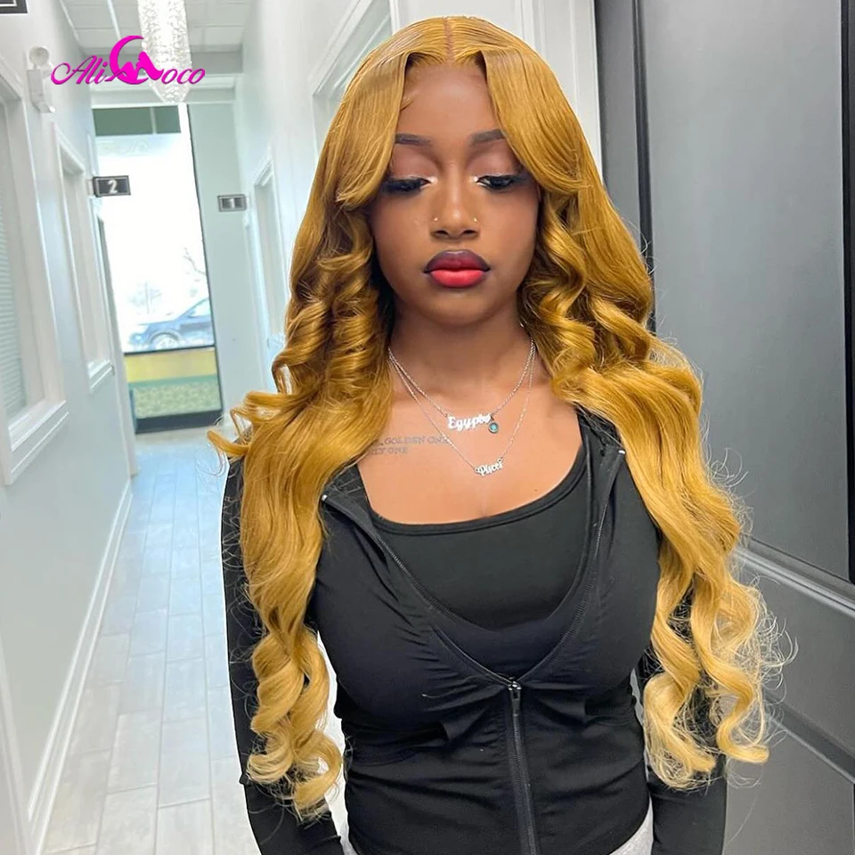 

13x4 Ombre Yellow Lace Front Wig Body Wave Glueless Wig Brazilian Ombre Colored Lace Closure Wig Human Hair Wigs For Women