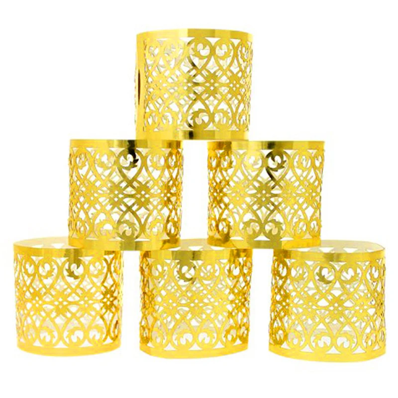 Reflective Paper Napkin Ring Napkin Buckle 50pcs for Wedding Hotel Restaurant