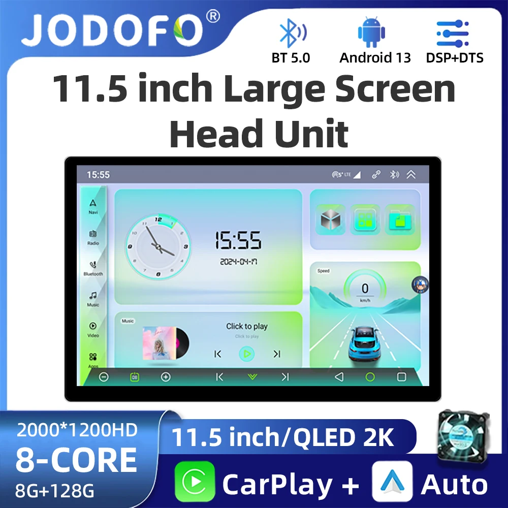 11.5"Android 13 Car Radio 2000*1200P QLED Universal Multimedia Stereo 2 Din GPS Head Unit Video Player For KIA Honda Nissan Ford