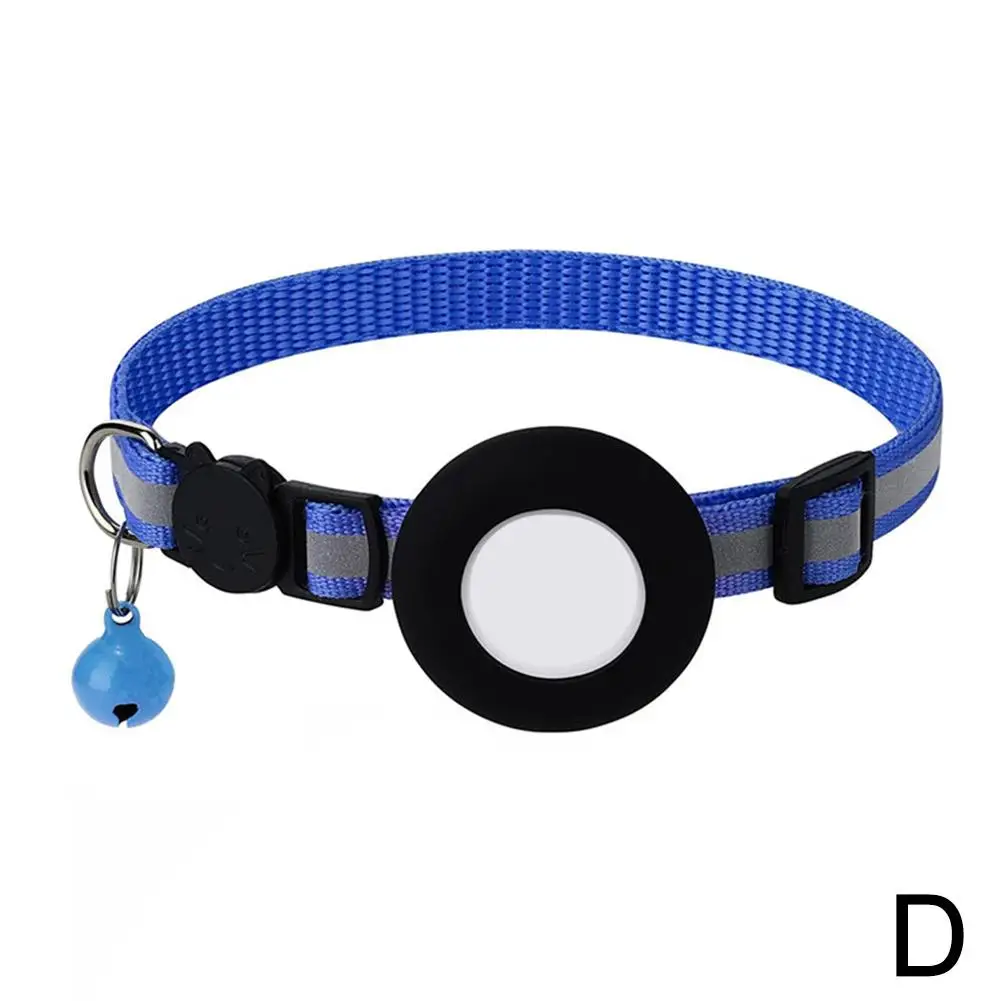 Enhanced Pet GPS Anti-Lost Reflective Cat Collar with Bell and Protective Tracker Holder