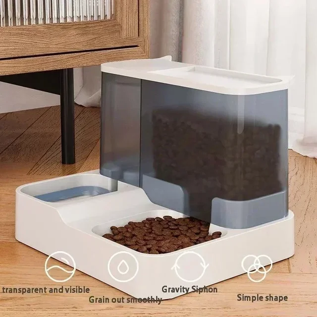 2.2L Large Automatic Smart Pet Dog Feeder Drinking Fountain Plastic Dog Food Bowl Pets 2 in 1 Water Dispenser 5