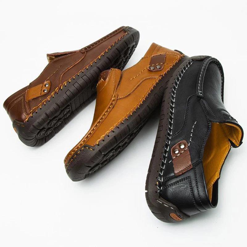 

Men's Leather Shoes Casual Shoes Comfortable and Breathable Business Shoe Driving Shoes Large Size EUR38-48