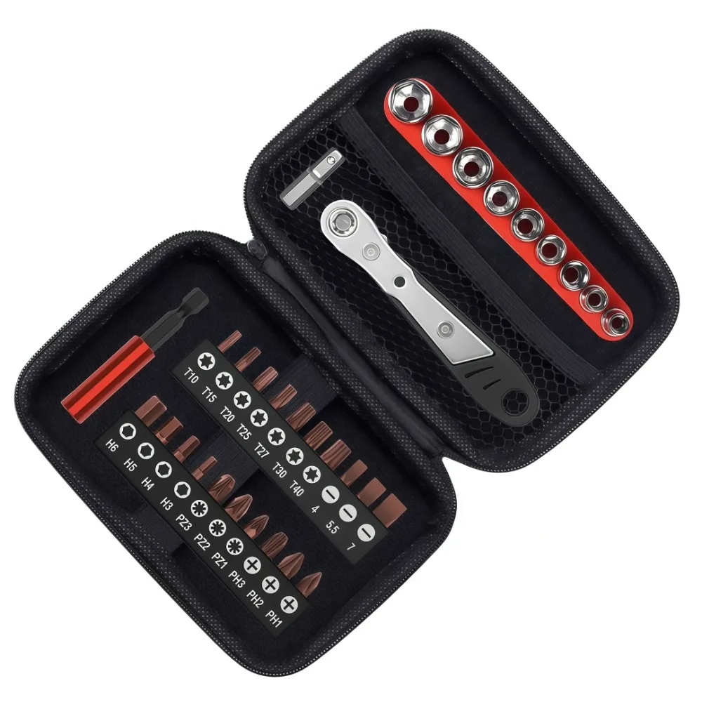 Compact Multi-Position Screwdriver Set for Tight Spaces - Versatile and Professional Mini Ratchet Kit