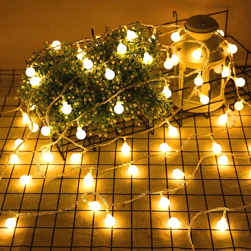 

USB/Battery Balls LED Lights Fairy String Garland Christmas Decorations for Home Outdoor Wedding Party Decor Fairy Garden Decor