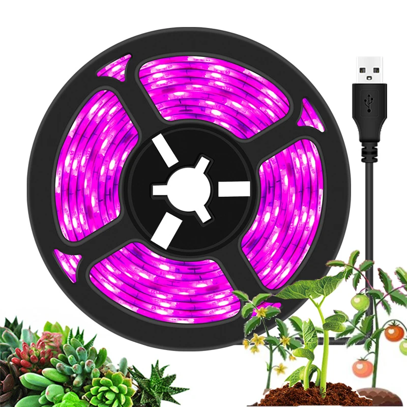 

DC 5V USB LED Grow Light 0.5-5m SMD 2835 LED Tape Plant Light Pink Strip Phyto Lamp for Vegetable Flower Seedling Grow Tent Box