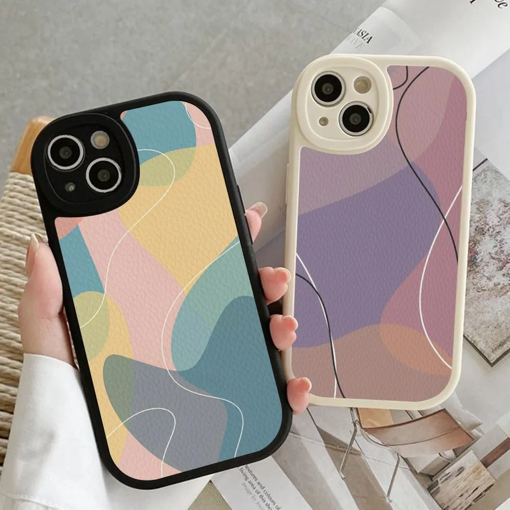 

Simple design Phone Case Hard Leather For iPhone 14 13 12 Mini 11 14 Pro Max Xs X Xr 7 8 Plus Fundas