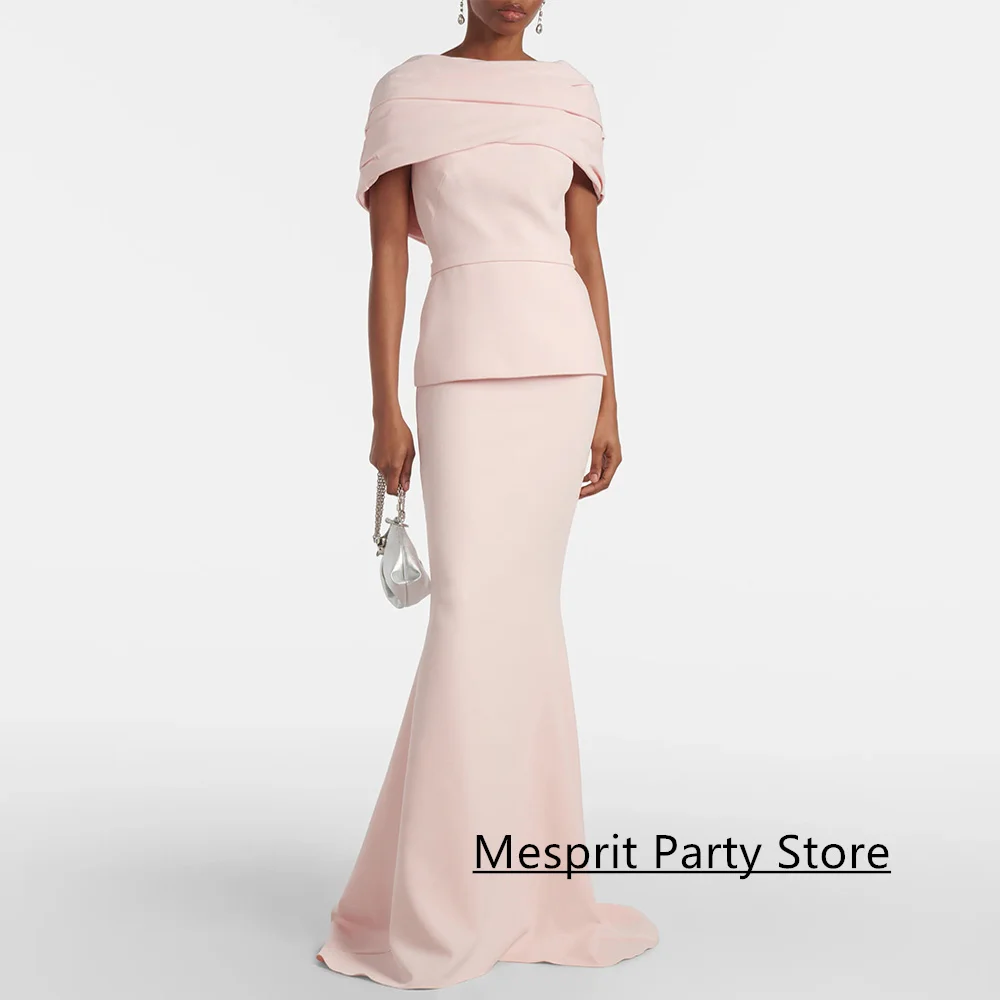 Robe de soirée arabe Simple, personnalisée, épaules dénudées, plissée, traîne de balayage, style sirène, robe de bal formelle arabe