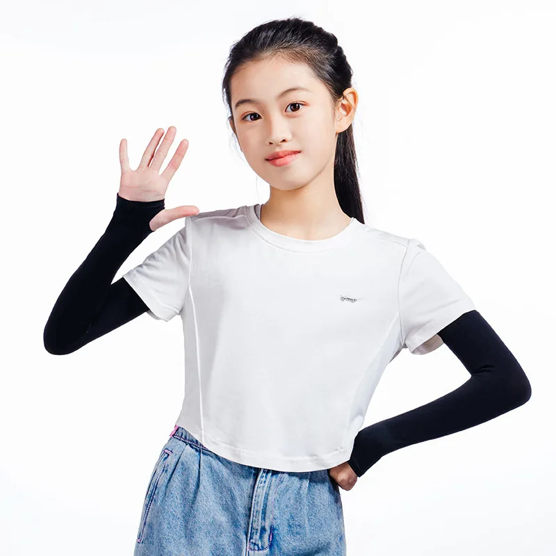 Children's Breathable UV Protection Arm Sleeves – Ice Silk Elastic Sleeves