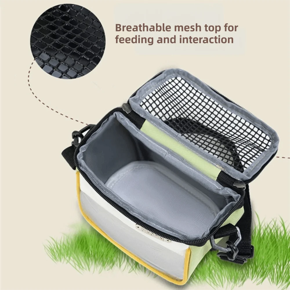Borsa Trasportino Traspirante per Piccoli Animali, Ventilata e Portatile, Borsa a Tracolla Leggera e Regolabile per Criceti e Scoiattoli - immagine 2