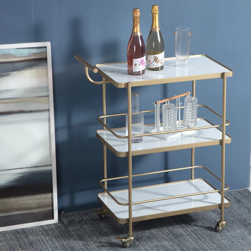Utility Cart Stainless Rolling Professional Household Trolley Bar Wooden Hotel Cleaning Mini Housekeeping Espejo Large Wheeled