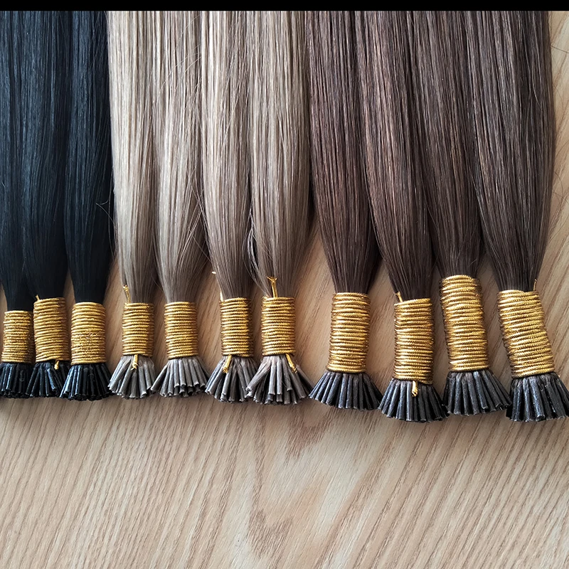 I Tip Keratin Pre bonded Hair Extensions Real Remy Russian Human Hair On The Capsule Fusion 0.1g/s 16-22 inch 50g/pack