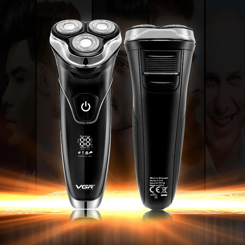 Electric Shaver Men's Smart Beard Hair Shaving Pop-up Timmer Waterproof LCD Display