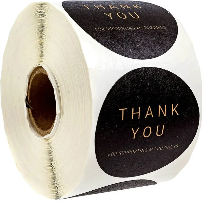 thumbnail image 1 of 500 pegatinas de agradecimiento hechas a mano para empresas, pegatinas holográficas de 1,5 pulgadas para ti, etiquetas adhesivas con sello, rollo de pegatinas, 1 of 5