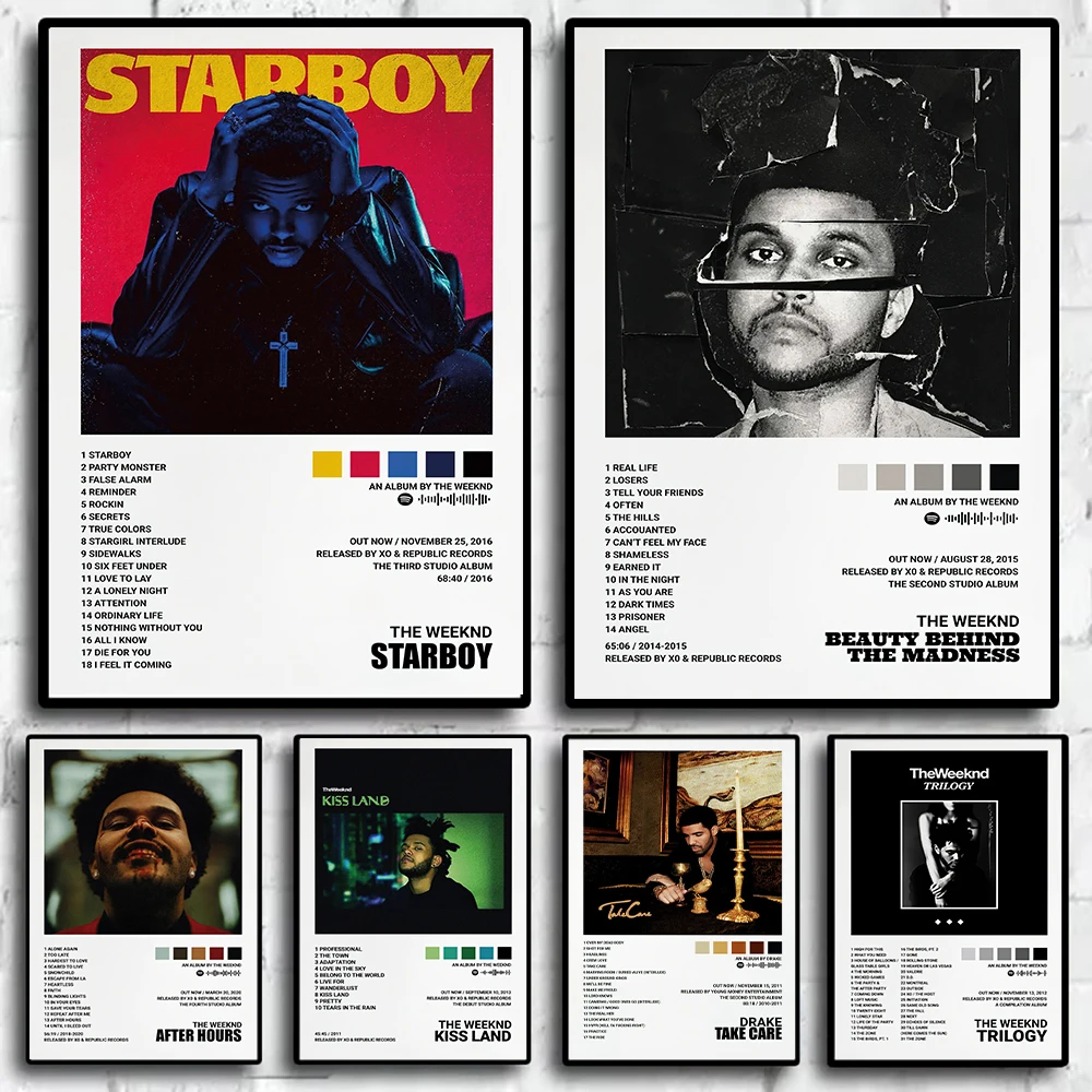 Star The Weeknd Hip Hop Art Print Posters for Living Room Canvas Painting Home Wall Decor Gift
