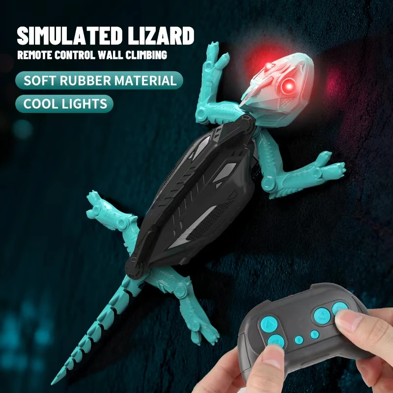 RC Wall-Climbing Lizard Toy &ndash; Viral Christmas Toy, Simulated Design, Multi-Scene Play, LED Lights, Gift for Kids & Prank Lovers
