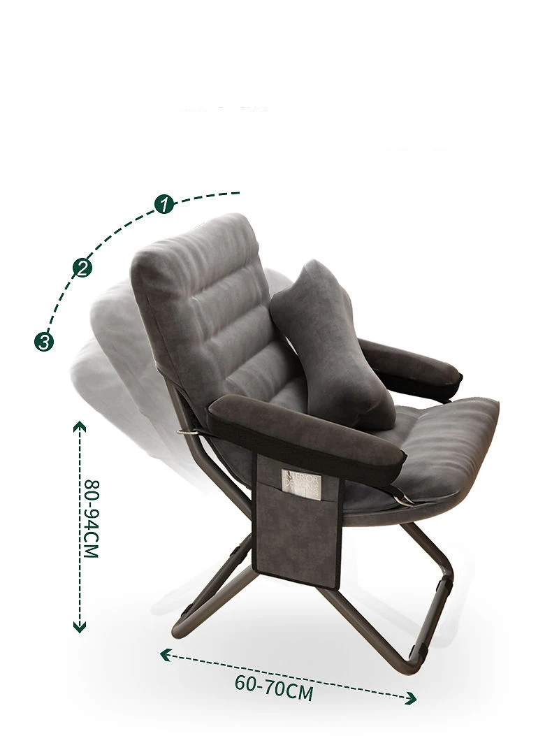 Description Picture 6 of itemOffice Computer Foldable Chair Home Comfortable Long-Sitting Lazy Sofa Chair Backrest Dormitory Student Bedroom Balcony Seat