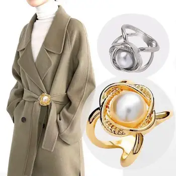 1/4pc Scarf Buckle Clips Coat Belt Buckle Female Fashion Trench Belt Holder Multifunction Silk Scarf Decorative Camellia Buckle