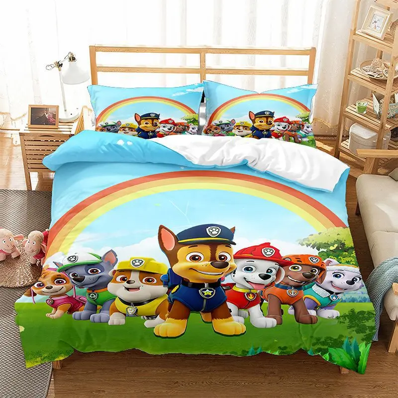 Funda de edredón de la Patrulla Canina, funda de edredón de Anime, ropa de cama para perros, funda de edredón con estampado Digital 3D de dibujos animados, ropa de cama, regalo de Navidad