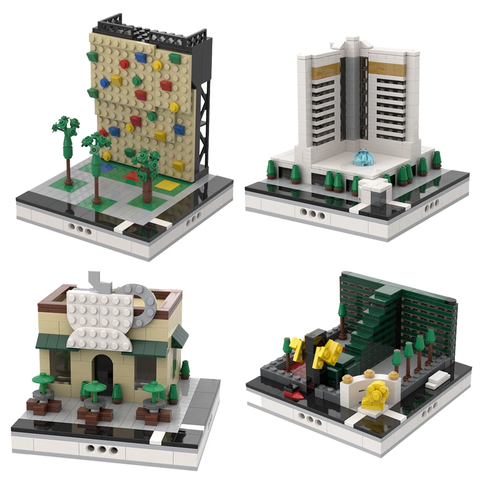 Moc La Caffetteria Medievale Museo Garage Las Vegas Hotel Town Street View Skyline Church House Mattoni Giocattoli Per Regali Per Bambini