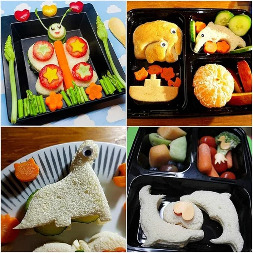 1/4PCS Sandwich Cutter Mold Dinosaur Shape Kids Sandwich Cutter Bread Biscuits Mold Baking Pastry Tools Cake KidsLunch Maker