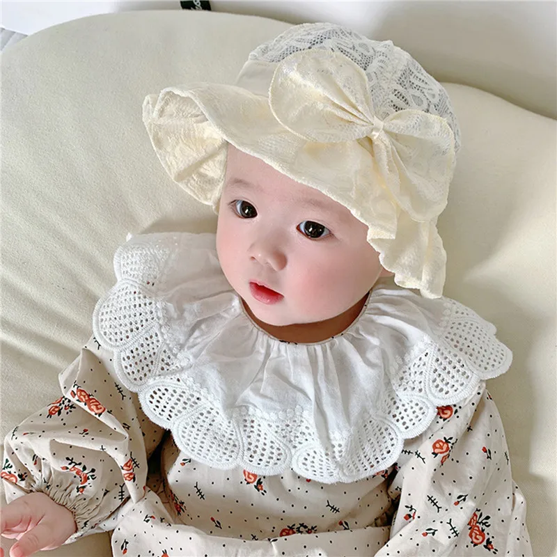 Blended Summer Cap For New Born Baby With Bow