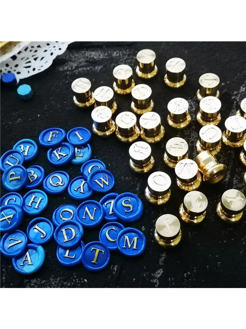 One set Mini wax seal 12mm diameter copper brass stamp head Classic 26 Letter Alphabet Initial Decorative Antique Gifts